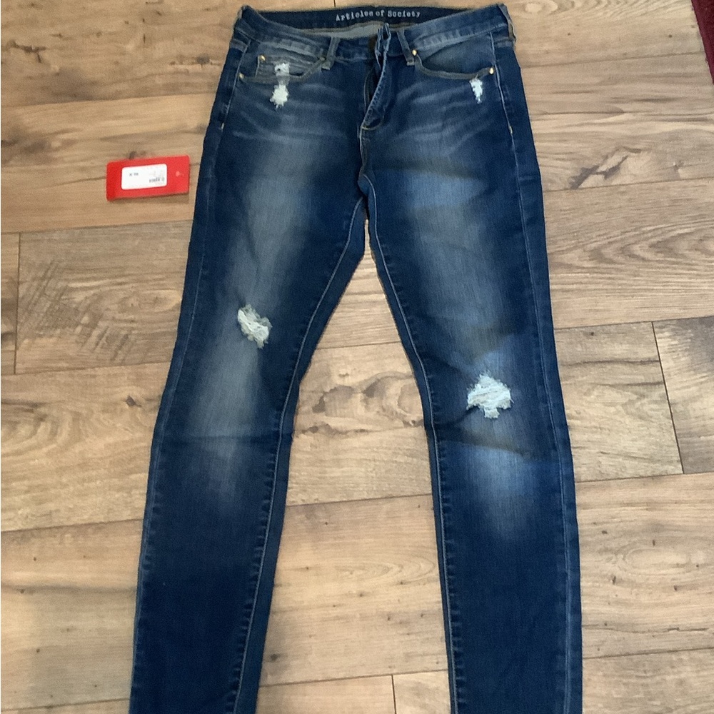 NWT Articles Of Society Dark Blue Distressed Skinny Jeans